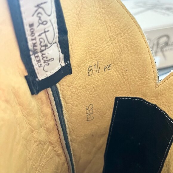 Rod Patrick Mens Cowboy Boots 8.5EE Black Leather Cowboy Square Toe Western EUC - Picture 10 of 14